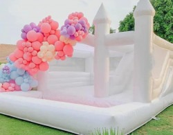 White Bounce House Combo